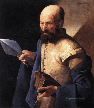 Georges de La Tour Painting - Santo Tomás a la luz de las velas Georges de La Tour